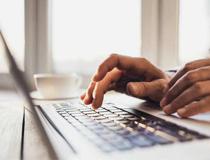 Hands on computer keyboard